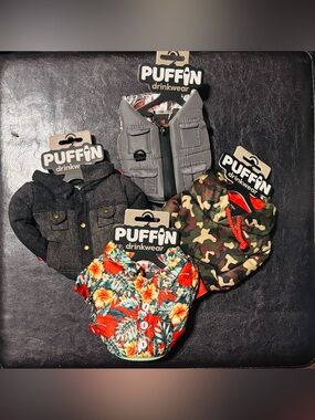 Set of 4: Puffin Insulated Drinkwear with Silicone Bottom